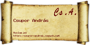 Csupor András névjegykártya